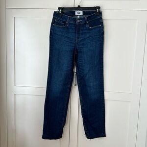 Paige Hoxton Straight Ankle Blue Jeans unfinished edges 26